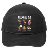 Things I Do In My Spare Time Chilling Sloth Cute Kawaii 7-Panel Snapback Hat