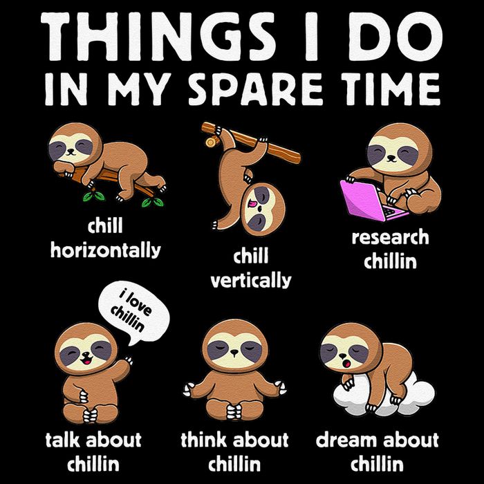 Things I Do In My Spare Time Chilling Sloth Cute Kawaii Drawstring Bag