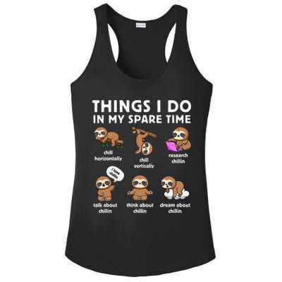 Things I Do In My Spare Time Chilling Sloth Cute Kawaii Ladies PosiCharge Competitor Racerback Tank