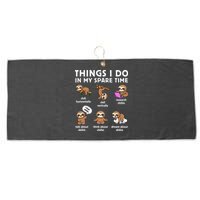 Things I Do In My Spare Time Chilling Sloth Cute Kawaii Large Microfiber Waffle Golf Towel