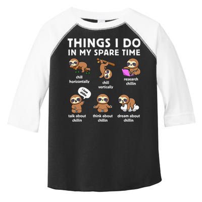 Things I Do In My Spare Time Chilling Sloth Cute Kawaii Toddler Fine Jersey T-Shirt