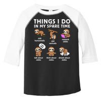 Things I Do In My Spare Time Chilling Sloth Cute Kawaii Toddler Fine Jersey T-Shirt