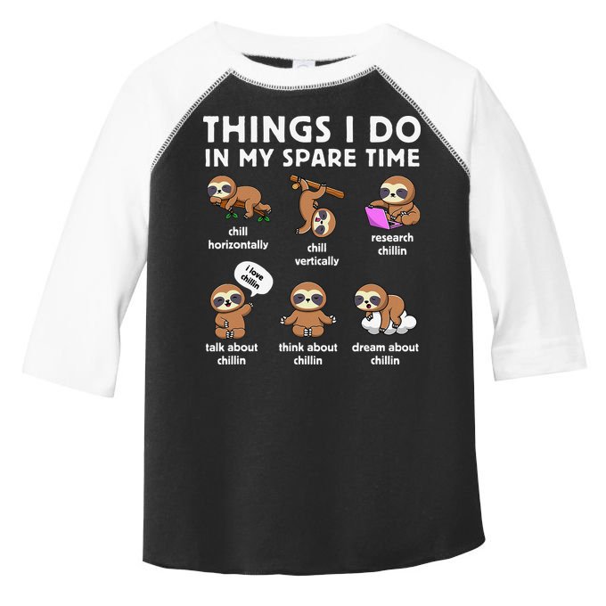 Things I Do In My Spare Time Chilling Sloth Cute Kawaii Toddler Fine Jersey T-Shirt