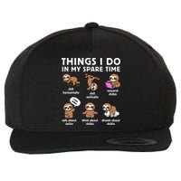 Things I Do In My Spare Time Chilling Sloth Cute Kawaii Wool Snapback Cap