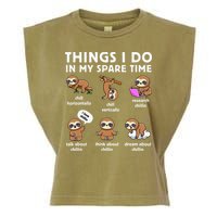 Things I Do In My Spare Time Chilling Sloth Cute Kawaii Garment-Dyed Women's Muscle Tee