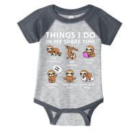 Things I Do In My Spare Time Chilling Sloth Cute Kawaii Infant Baby Jersey Bodysuit