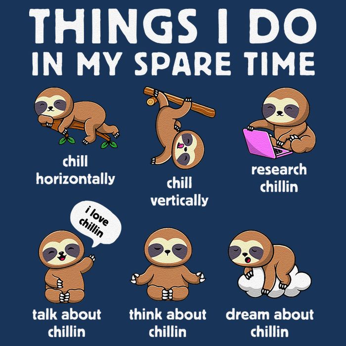 Things I Do In My Spare Time Chilling Sloth Cute Kawaii Infant Baby Jersey Bodysuit