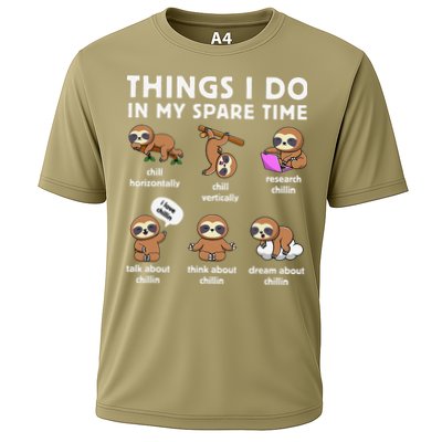 Things I Do In My Spare Time Chilling Sloth Cute Kawaii Performance Shirt