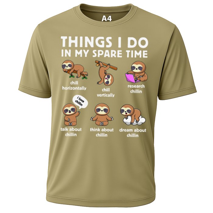 Things I Do In My Spare Time Chilling Sloth Cute Kawaii Performance Shirt