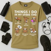 Things I Do In My Spare Time Chilling Sloth Cute Kawaii Performance Shirt