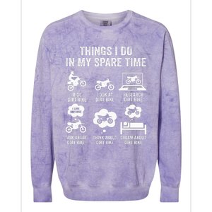 Things I Do In My Spare Time Funny Dirt Bike Motocross Biker Colorblast Crewneck Sweatshirt