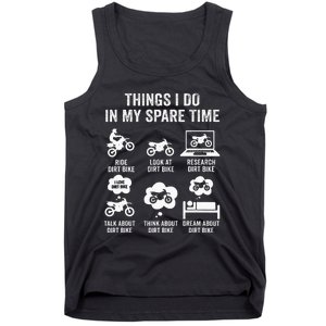 Things I Do In My Spare Time Funny Dirt Bike Motocross Biker Tank Top