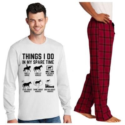 Things I Do In My Spare Time Horse Lovers Long Sleeve Pajama Set