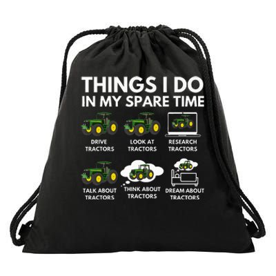 Things I Do In My Spare Time Farmer & Farming Gift Drawstring Bag