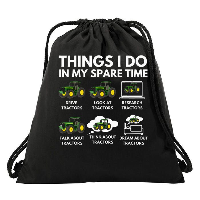 Things I Do In My Spare Time Farmer & Farming Gift Drawstring Bag