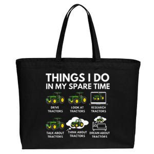 Things I Do In My Spare Time Farmer & Farming Gift Cotton Canvas Jumbo Tote