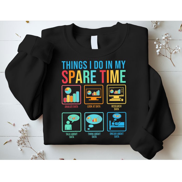 Things I Do In My Spare Time Statistics Data Science Sweatshirt