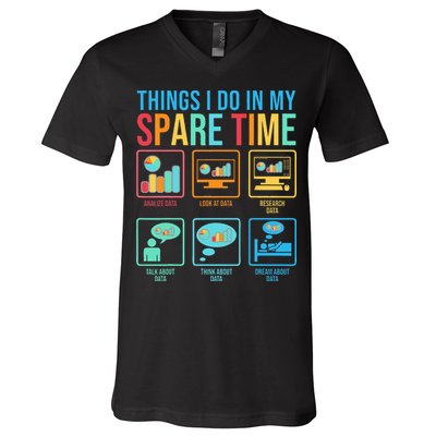 Things I Do In My Spare Time Statistics Data Science V-Neck T-Shirt