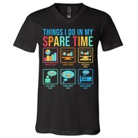 Things I Do In My Spare Time Statistics Data Science V-Neck T-Shirt