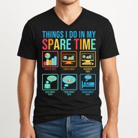 Things I Do In My Spare Time Statistics Data Science V-Neck T-Shirt