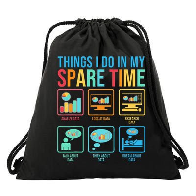 Things I Do In My Spare Time Statistics Data Science Drawstring Bag