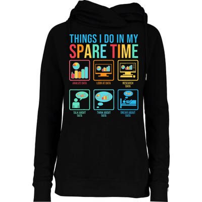 Things I Do In My Spare Time Statistics Data Science Womens Funnel Neck Pullover Hood