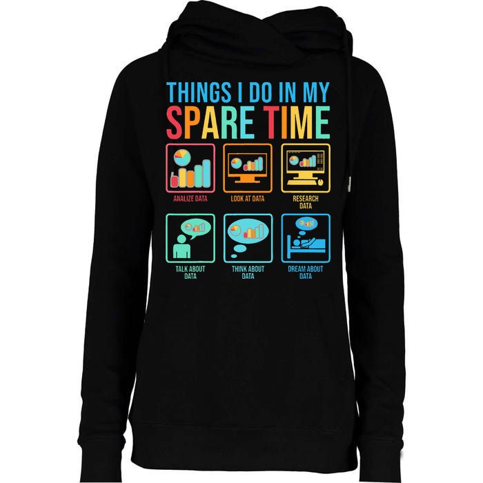 Things I Do In My Spare Time Statistics Data Science Womens Funnel Neck Pullover Hood