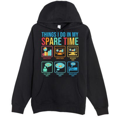 Things I Do In My Spare Time Statistics Data Science Premium Pullover Hoodie