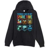 Things I Do In My Spare Time Statistics Data Science Premium Pullover Hoodie