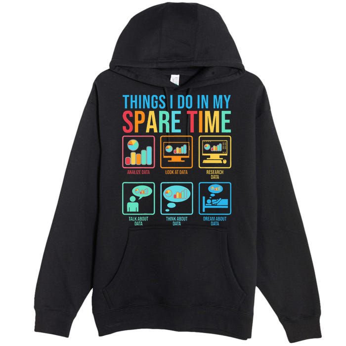 Things I Do In My Spare Time Statistics Data Science Premium Pullover Hoodie