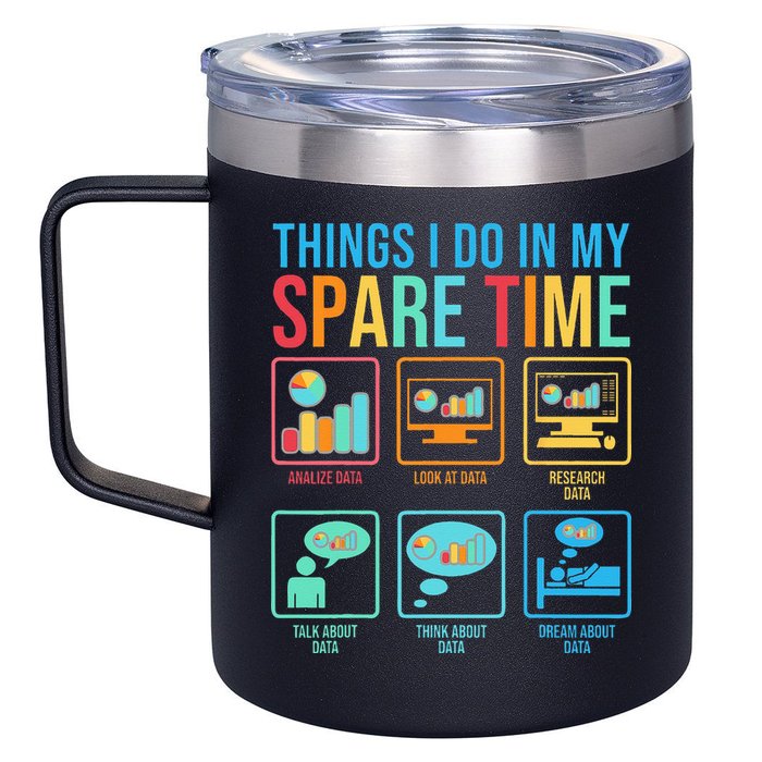 Things I Do In My Spare Time Statistics Data Science 12oz Stainless Steel Coffee Mug