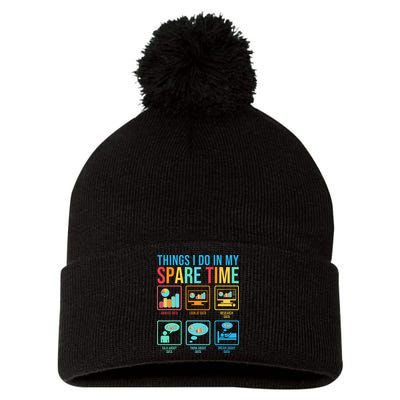 Things I Do In My Spare Time Statistics Data Science Pom Pom 12in Knit Beanie