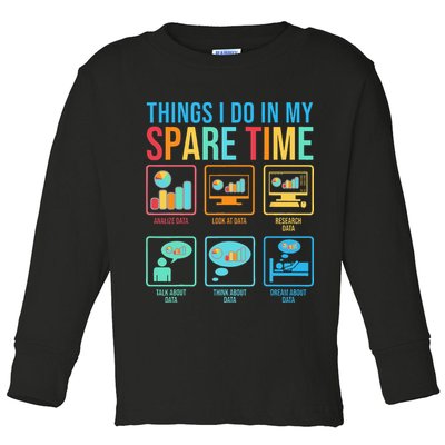 Things I Do In My Spare Time Statistics Data Science Toddler Long Sleeve Shirt