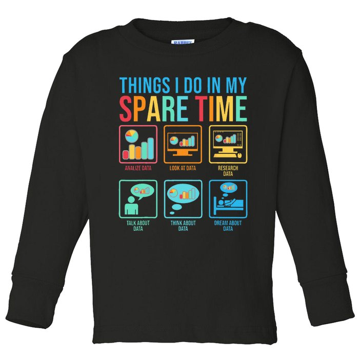 Things I Do In My Spare Time Statistics Data Science Toddler Long Sleeve Shirt