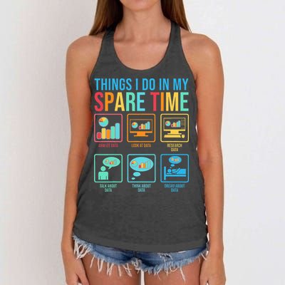 Things I Do In My Spare Time Statistics Data Science Women's Knotted Racerback Tank