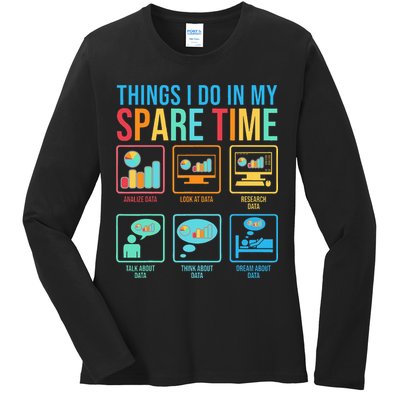 Things I Do In My Spare Time Statistics Data Science Ladies Long Sleeve Shirt