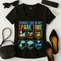 Things I Do In My Spare Time Statistics Data Science Women's V-Neck T-Shirt