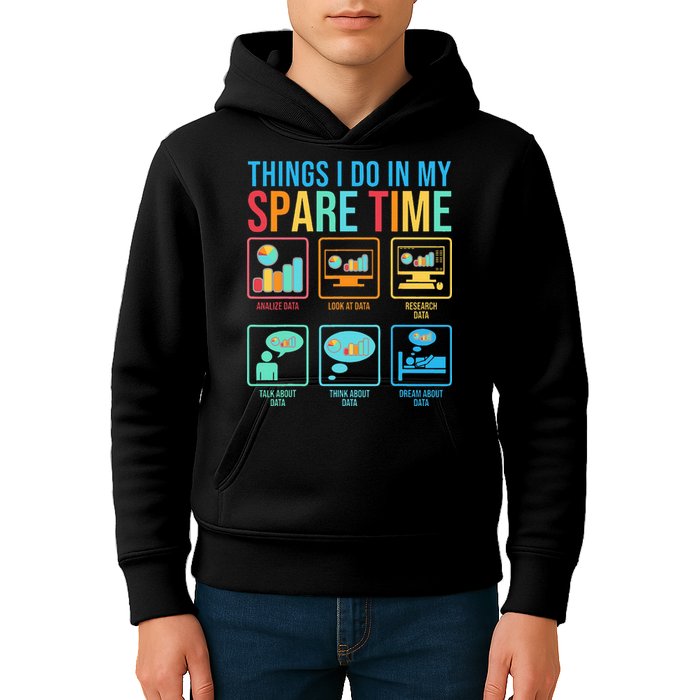 Things I Do In My Spare Time Statistics Data Science Kids Hoodie