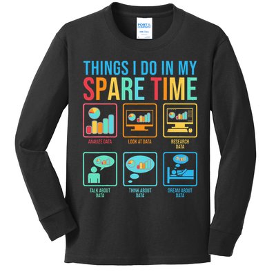 Things I Do In My Spare Time Statistics Data Science Kids Long Sleeve Shirt