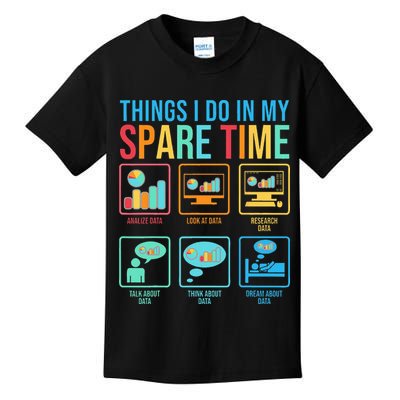 Things I Do In My Spare Time Statistics Data Science Kids T-Shirt