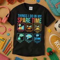 Things I Do In My Spare Time Statistics Data Science Kids T-Shirt