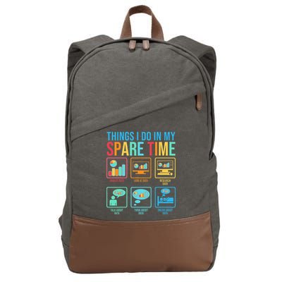 Things I Do In My Spare Time Statistics Data Science Cotton Canvas Backpack