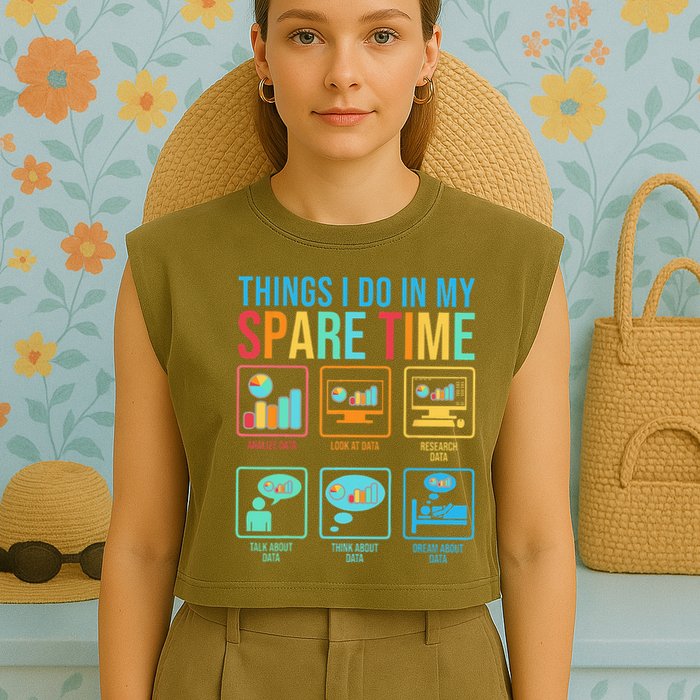Things I Do In My Spare Time Statistics Data Science Garment-Dyed Women's Muscle Tee