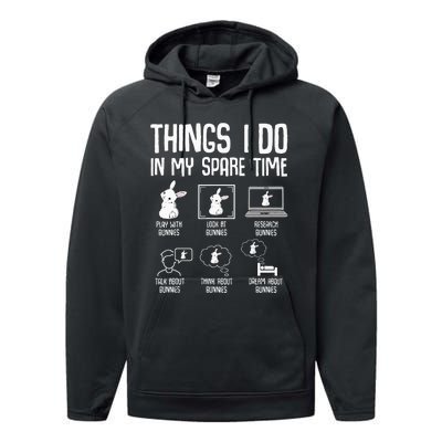 Things I Do In My Spare Time Bunny Rabbit Performance Fleece Hoodie