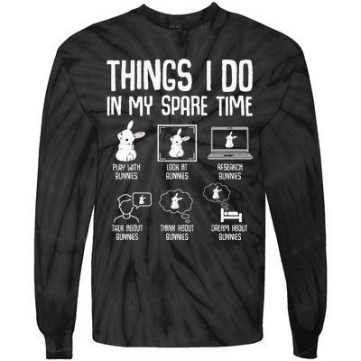 Things I Do In My Spare Time Bunny Rabbit Tie-Dye Long Sleeve Shirt