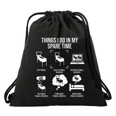 Things I Do In My Spare Time Pinball Gamer Drawstring Bag