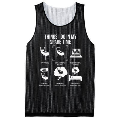 Things I Do In My Spare Time Pinball Gamer Mesh Reversible Basketball Jersey Tank