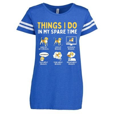 Things I Do In My Spare Time Beagle Dog Owner Animal Lover Enza Ladies Jersey Football T-Shirt