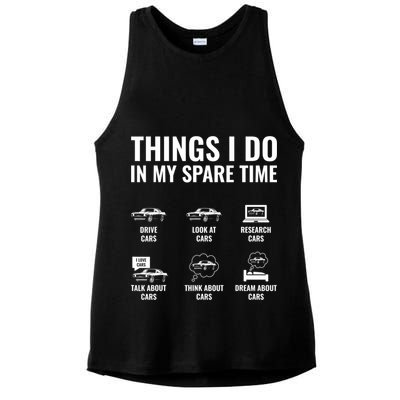 Things I Do In My Spare Time Funny Car Guy Car Enthusiast Ladies PosiCharge Tri-Blend Wicking Tank