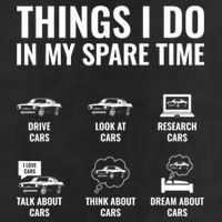 Things I Do In My Spare Time Funny Car Guy Car Enthusiast Garment-Dyed Fleece Hoodie